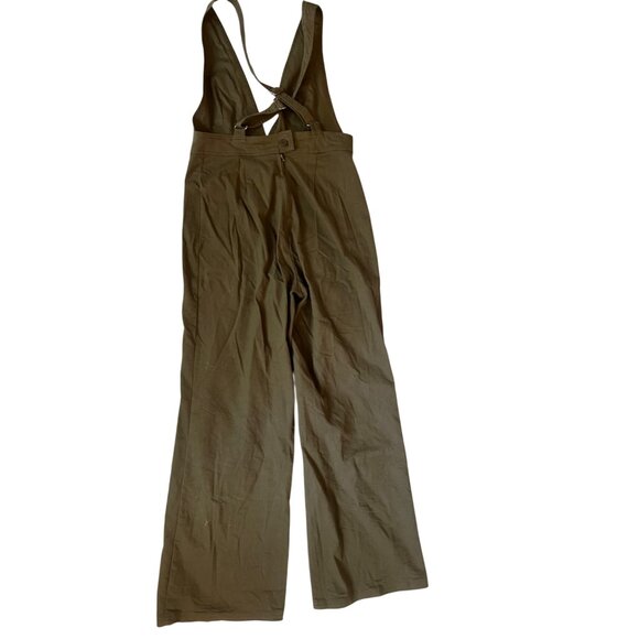 Sincerely Jules Olive Green Overalls Women’s Size L Adjustable Straps Wide Leg - Picture 5 of 6